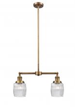 Innovations Lighting 209-BB-G302 - Colton - 2 Light - 22 inch - Brushed Brass - Stem Hung - Island Light