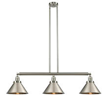 Innovations Lighting 213-SN-M10-SN - Briarcliff - 3 Light - 43 inch - Brushed Satin Nickel - Stem Hung - Island Light