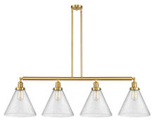 Innovations Lighting 214-SG-G44-L-LED - Cone - 4 Light - 56 inch - Satin Gold - Stem Hung - Island Light