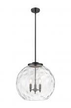 Innovations Lighting 221-3S-BK-G1215-18-LED - Athens Water Glass - 3 Light - 18 inch - Matte Black - Cord hung - Pendant