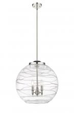 Innovations Lighting 221-3S-PN-G1213-18-LED - Athens Deco Swirl - 3 Light - 18 inch - Polished Nickel - Cord hung - Pendant