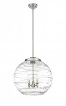 Innovations Lighting 221-3S-SN-G1213-18-LED - Athens Deco Swirl - 3 Light - 18 inch - Brushed Satin Nickel - Cord hung - Pendant