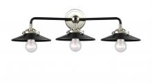  284-3W-BPN-M6-BK - Railroad - 3 Light - 26 inch - Black Polished Nickel - Bath Vanity Light