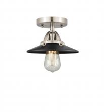 Innovations Lighting 288-1C-SN-M6-BK - Railroad - 1 Light - 8 inch - Brushed Satin Nickel - Semi-Flush Mount