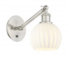 Innovations Lighting 317-1W-SN-G1217-6WV - White Venetian - 1 Light - 6 inch - Brushed Satin Nickel - Sconce