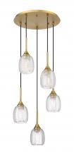 Innovations Lighting 323-5P-BB-G323-5CL - Berkshire - 5 Light - 18 inch - Brushed Brass - Cord Hung - Multi Pendant