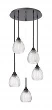 Innovations Lighting 323-5P-BK-G323-6CL - Berkshire - 5 Light - 19 inch - Matte Black - Cord Hung - Multi Pendant