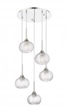 Innovations Lighting 323-5P-PN-G323-7CL - Berkshire - 5 Light - 20 inch - Polished Nickel - Cord Hung - Multi Pendant