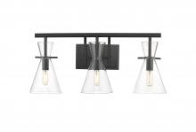 Innovations Lighting 354-3W-BK-CL - Colden - 3 Light - 24 inch - Matte Black - Bath Vanity Light