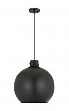  410-1PL-BK-M410-18BK - Newton Sphere - 1 Light - 18 inch - Matte Black - Cord hung - Pendant