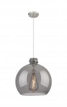  410-1PL-SN-G410-18SM - Newton Sphere - 1 Light - 18 inch - Brushed Satin Nickel - Cord hung - Pendant