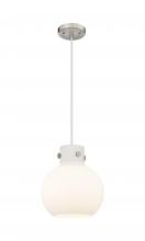 Innovations Lighting 410-1PM-SN-G410-10WH - Newton Sphere - 1 Light - 10 inch - Brushed Satin Nickel - Cord hung - Mini Pendant