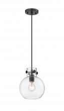 Innovations Lighting 410-1PS-BK-G410-8CL - Newton Sphere - 1 Light - 8 inch - Matte Black - Cord hung - Pendant