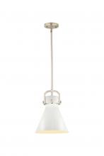  410-1SM-SN-M411-10W - Newton Cone - 1 Light - 10 inch - Satin Nickel - Mini Pendant