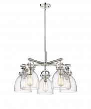 Innovations Lighting 410-5CR-PN-G412-7SDY - Newton Bell - 5 Light - 26 inch - Polished Nickel - Chandelier