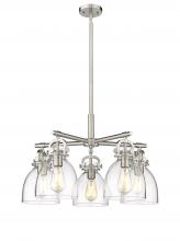 Innovations Lighting 410-5CR-SN-G412-7CL - Newton Bell - 5 Light - 26 inch - Satin Nickel - Chandelier