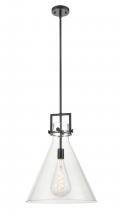  411-1S-BK-16CL - Newton Cone - 1 Light - 16 inch - Matte Black - Cord hung - Pendant