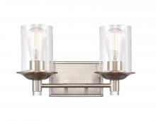 Innovations Lighting 417-2W-SN-CL - Manhattan - 2 Light - 15 inch - Satin Nickel - Bath Vanity Light