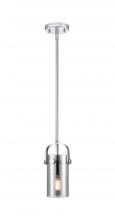  423-1S-PC-G423-7SM - Pilaster II Cylinder - 1 Light - 7 inch Long Glass - Polished Chrome - Pendant