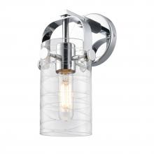  423-1W-PC-G423-7DE - Pilaster II Cylinder - 1 Light - 7 inch Long Glass - Polished Chrome - Sconce