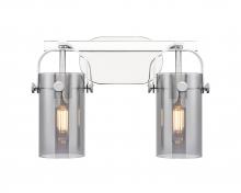 Innovations Lighting 423-2W-PC-G423-7SM - Pilaster II Cylinder - 2 Light - 15 inch - Polished Chrome - Bath Vanity Light