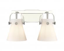 Innovations Lighting 423-2W-PN-G411-6WH - Pilaster II Cone - 2 Light - 17 inch - Polished Nickel - Bath Vanity Light