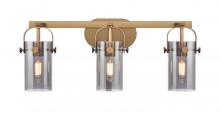 Innovations Lighting 423-3W-BB-G423-7SM - Pilaster II Cylinder - 3 Light - 25 inch - Brushed Brass - Bath Vanity Light