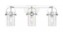 Innovations Lighting 423-3W-PC-G423-7DE - Pilaster II Cylinder - 3 Light - 25 inch - Polished Chrome - Bath Vanity Light