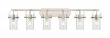  423-6W-SN-G423-7CL - Pilaster II Cylinder - 6 Light - 44 inch - Satin Nickel - Bath Vanity Light