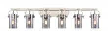 Innovations Lighting 423-6W-SN-G423-7SM - Pilaster II Cylinder - 6 Light - 44 inch - Satin Nickel - Bath Vanity Light