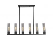  429-6I-BK-G429-11SM - Empire - 6 Light - 44 inch - Matte Black - Linear Pendant