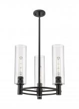 Innovations Lighting 434-3CR-BK-G434-12CL - Crown Point - 3 Light - 18 inch - Matte Black - Pendant