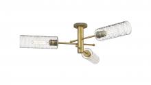  434-3F-BB-G434-12DE - Crown Point - 3 Light - 34 inch - Brushed Brass - Flush Mount