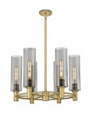 Innovations Lighting 434-6CR-BB-G434-12SM - Crown Point - 6 Light - 24 inch - Brushed Brass - Chandelier