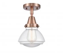 Innovations Lighting 447-1C-AC-G322 - Olean - 1 Light - 7 inch - Antique Copper - Flush Mount