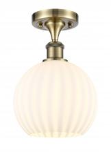 Innovations Lighting 516-1C-AB-G1217-8WV - White Venetian - 1 Light - 8 inch - Antique Brass - Semi-Flush Mount