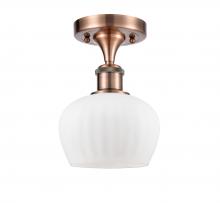 Innovations Lighting 516-1C-AC-G91 - Fenton - 1 Light - 7 inch - Antique Copper - Semi-Flush Mount