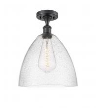 Innovations Lighting 516-1C-BK-GBD-124-LED - Bristol - 1 Light - 12 inch - Matte Black - Semi-Flush Mount