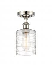 Innovations Lighting 516-1C-PN-G1113 - Cobbleskill - 1 Light - 5 inch - Polished Nickel - Semi-Flush Mount