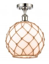 Innovations Lighting 516-1C-PN-G121-10RB - Farmhouse Rope - 1 Light - 10 inch - Polished Nickel - Semi-Flush Mount