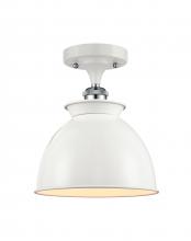 Innovations Lighting 516-1C-WPC-M14-W - Adirondack - 1 Light - 8 inch - White Polished Chrome - Semi-Flush Mount