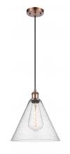  516-1P-AC-GBC-124 - Berkshire - 1 Light - 12 inch - Antique Copper - Cord hung - Mini Pendant