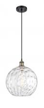 Innovations Lighting 516-1P-BAB-G1215-12 - Athens Water Glass - 1 Light - 12 inch - Black Antique Brass - Cord hung - Mini Pendant