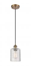 Innovations Lighting 516-1P-BB-G112C-5CL - Cobbleskill - 1 Light - 5 inch - Brushed Brass - Cord hung - Mini Pendant