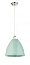 Innovations Lighting 516-1P-PN-MBD-12-SF-LED - Plymouth - 1 Light - 12 inch - Polished Nickel - Cord hung - Mini Pendant