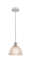  516-1P-WPC-G422 - Arietta - 1 Light - 8 inch - White Polished Chrome - Cord hung - Mini Pendant