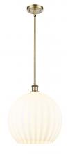 Innovations Lighting 516-1S-AB-G1217-14WV - White Venetian - 1 Light - 14 inch - Antique Brass - Pendant