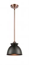  516-1S-AC-M14-BK - Adirondack - 1 Light - 8 inch - Antique Copper - Mini Pendant