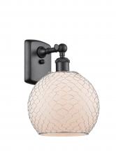 Innovations Lighting 516-1W-BK-G121-8CSN-LED - Farmhouse Chicken Wire - 1 Light - 8 inch - Matte Black - Sconce