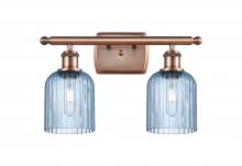  516-2W-AC-G559-5BL - Bridal Veil - 2 Light - 15 inch - Antique Copper - Bath Vanity Light